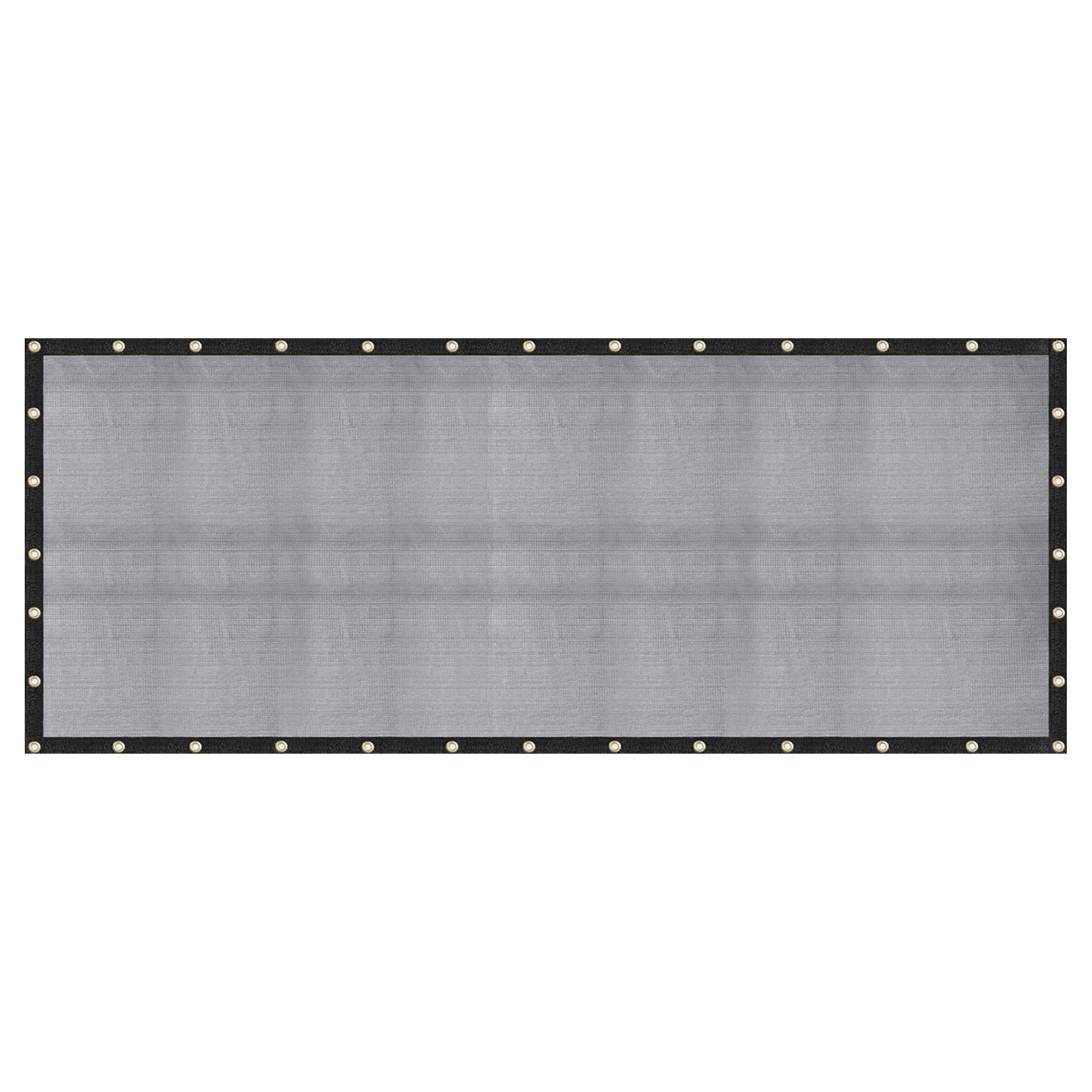 Photo 1 of [Windscreensupplyco] 60-70% 12 FT. X 20 FT Mesh Tarp/Shade Cloth 9-Needle Knitted Heavy Duty Black with Grommets for Green House, Garden, pergola, Pools, Dump Truck - MT1220BLKX1