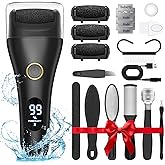 Electric Foot File - Callus Remover for Feet, Adjustable 3 Speed Foot Callus Remover with 16 in 1 Pedicure Tools Professional Foot Care, to Remove Dead Skin and Calluses Hard Skin Dry Cracks (Black)