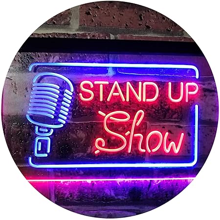 AdvpPro 2C Stand-up Comedy Show Live Dual Color LED Neon Sign Blue & Red 300mm x 210mm st6s32-i3097-br