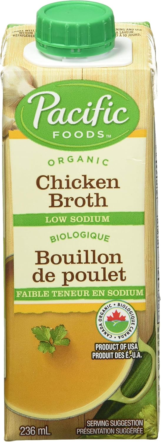 Pacific Foods Organic Low Sodium Chicken Broth, 4 X 236ml Pack, 0.944 L