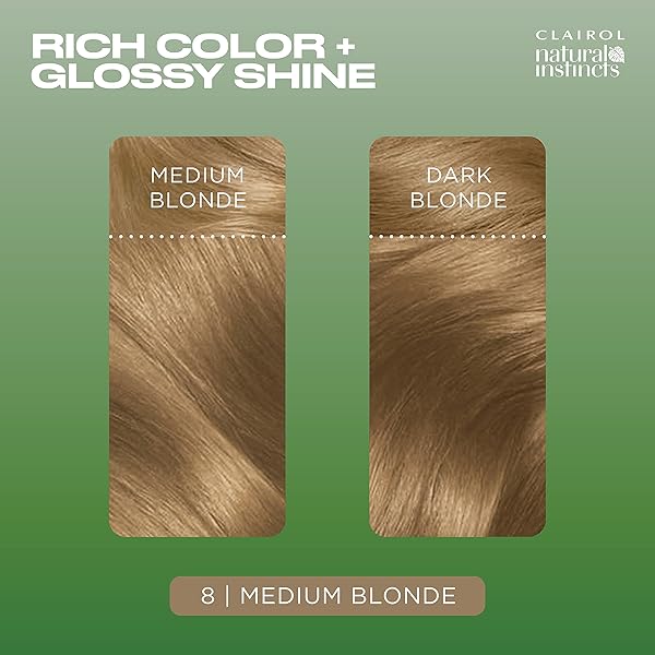 CLAIROL NATURAL INSTINCTS DEMI-PERMANENT HAIR DYE, 8 MEDIUM BLONDE HAIR COLOR, PACK OF 1
