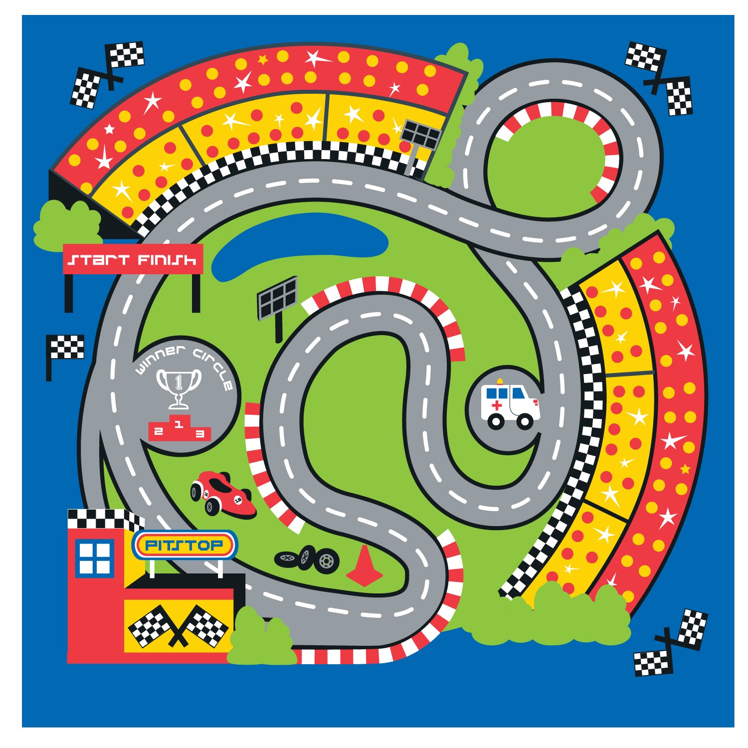 Pop It Up Pit Stop Tent with Race Mat Playhouse Fun2Give, Front & Back Doors, Spacious Interior, Pretend Play, Toddlers & Kids Ages 3+