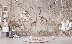 Muravie Giraffe Wallpaper For Kids Room | Removable