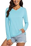 MAGCOMSEN Long Sleeve Sun Shirt for Women V Neck