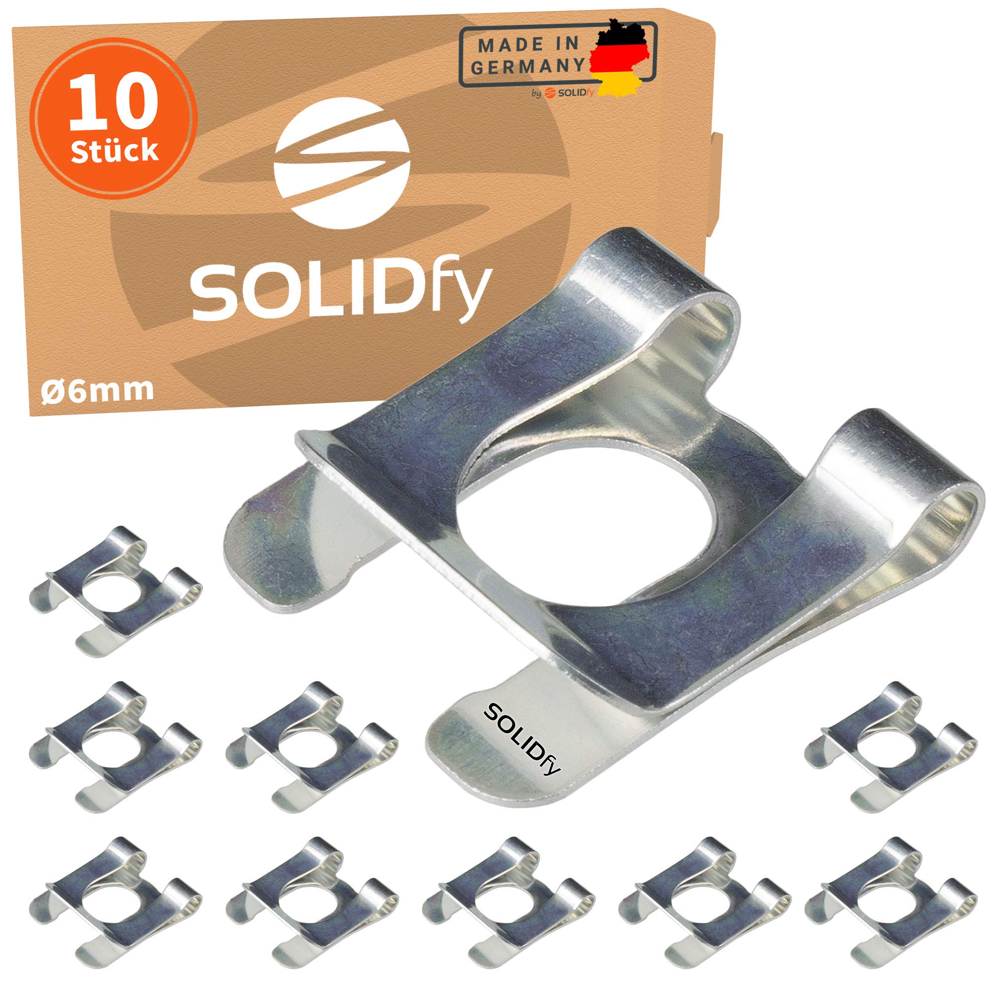 SOLIDfy® - [10x] SL fuses, diameter 6 mm, shaft fuse for shafts and bolts, galvanised SL fuse