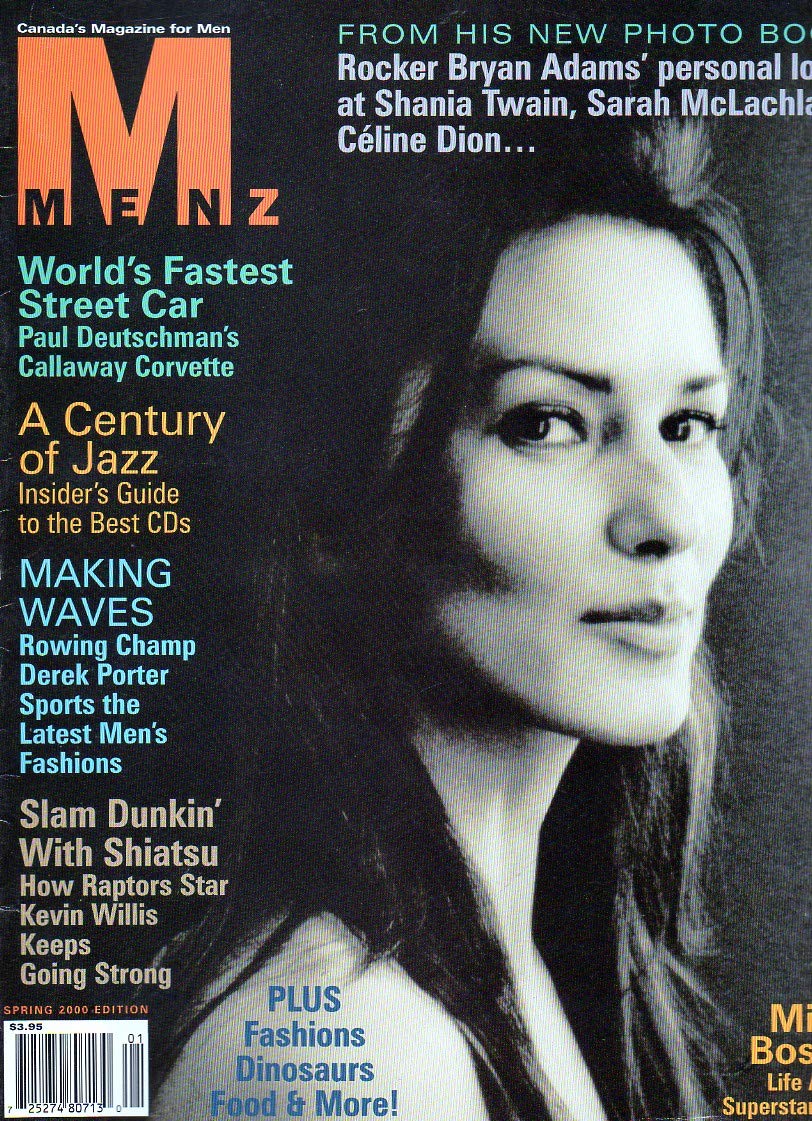 Menz Magazine. Bryan Adams Magazine Photos of Shania Celine, Alanis, MacLachlan, Shannon Tweed