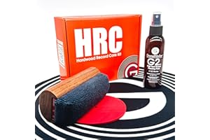GrooveWasher Vinyl Record Cleaning Kit – Handcrafted Hardwood Handle with Scratch-Free Microfiber Pad, Essential LP Care System Includes G2 Cleaning Fluid Spray + Bonus, Erase Fingerprint Oils & Dirt