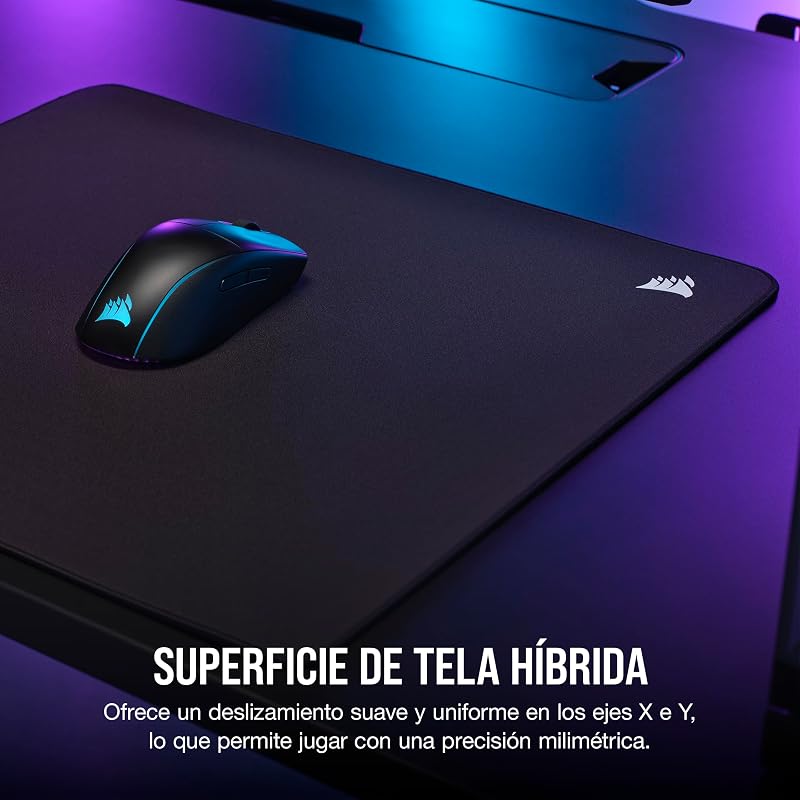 MM500 v2 Tela Híbrida Alfombrilla de Ratón Grande para Juegos – 45cm x 40cm – Revestimiento a Prueba de Salpicaduras – Bordes Cosidos Antirayas – Base de Goma Antideslizante – Negro