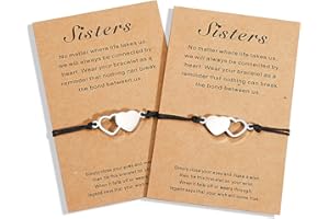 UNGENT THEM 2/3/4/5 Pcs Matching Heart Distance Bracelets Friendship Gift for Sisters Best Friends Cousins Bestie Girls Women