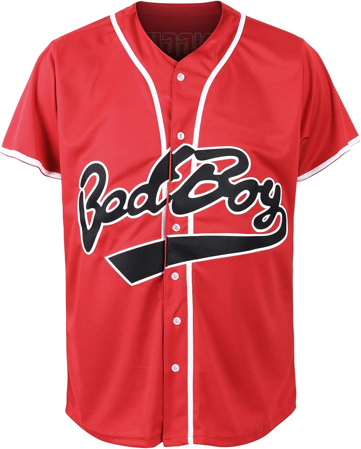 Bad Boy Baseball Jersey, 10 Clothing for Men, 90s Hip Hop Sports Shirts Black White Red Yellow Stripe Size S-XXXL: Clothing
