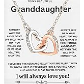 Granddaughter Necklace Granddaughter Gifts From Grandma Grandpa To My Granddaughter Necklace Christmas Graduation Birthday Gifts With Message Card & LED Box