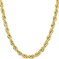 LIFETIME JEWELRY 6mm Rope Chain Necklace for Women and Men 24k Real Gold Plated