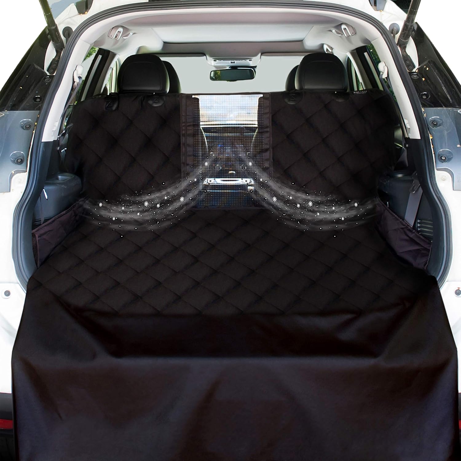 KULULU SUV Cargo Liner for Dogs, Heavy Duty Waterproof Non Slip Durable Liner, Mesh Window for Stress Free Travel, Pet Cargo Cover with Bumper Flap Protector, Universal Fit 55" W X 93" L : Pet Supplies