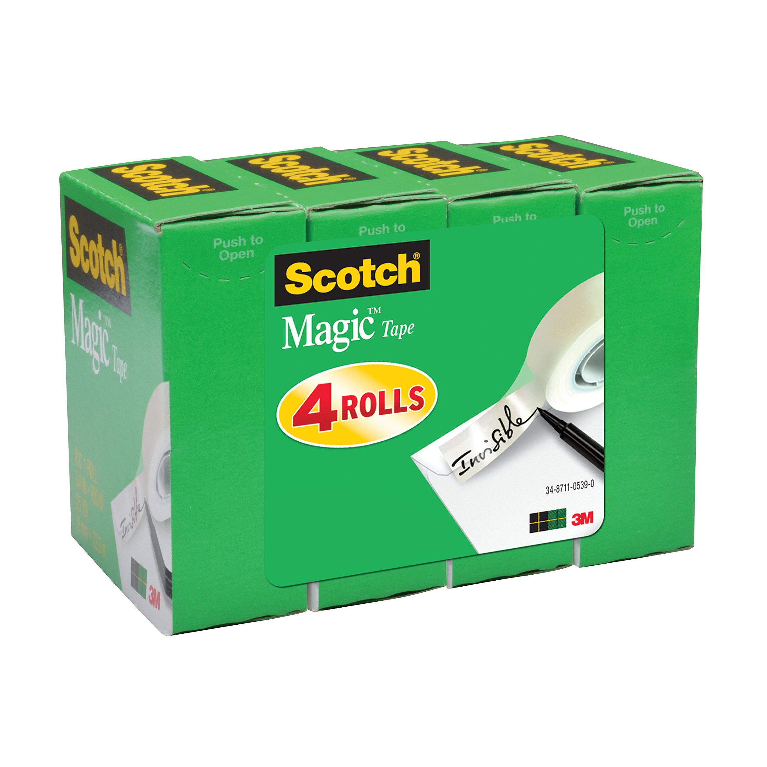 New Scotch Tape Refill Magic 3/4 X 1000 Inches Boxed 4 Rolls Invisible