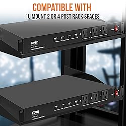 Pyle 19 Outlet 1U 19" Rackmount PDU Power