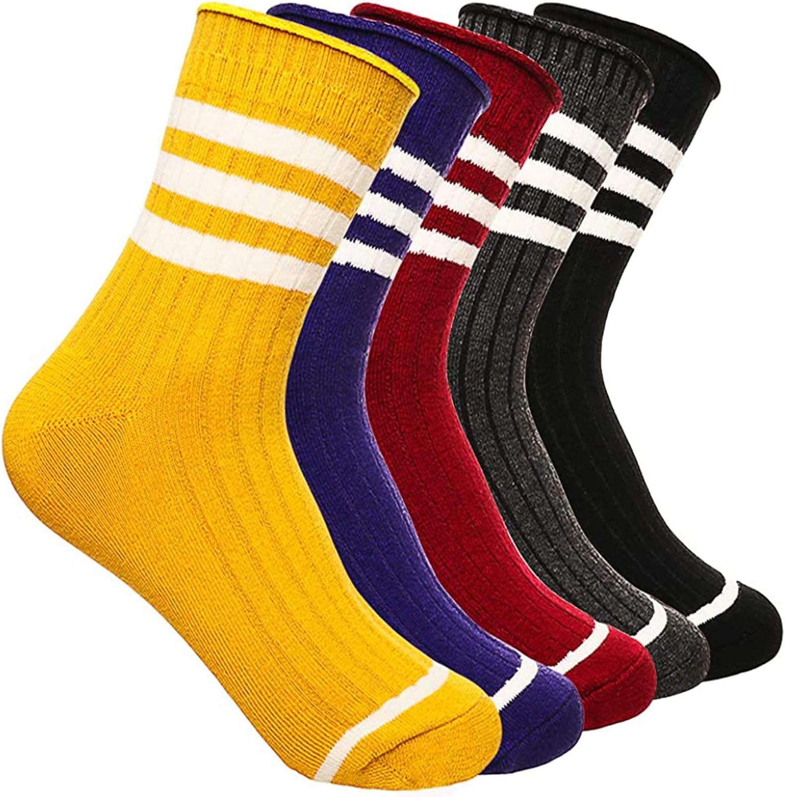 6Pairs Womens Cotton Color socks - Soft Casual Candy Color Crew Cut Socks for Womens Girls