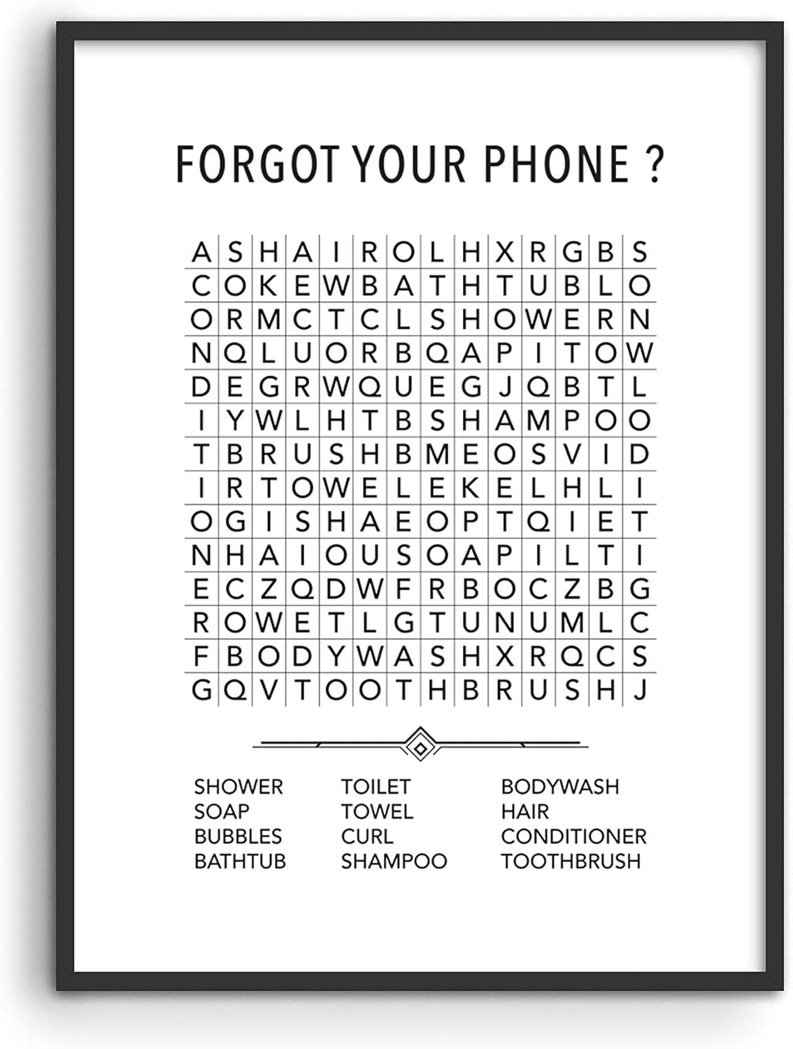 Funny Bathroom Decor and Bathroom Prints - by Haus and Hues | Funny Bathroom Signs Decor Funny Bathroom Art | Funny Bathroom Wall Art | Kids Bathroom Decor | 12” x 16” UNFRAMED (Word Search)