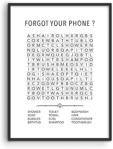 Funny Bathroom Decor and Bathroom Prints - by Haus and Hues | Funny Bathroom Signs Decor Funny Bathroom Art | Funny Bathroom Wall Art | Kids Bathroom Decor | 12” x 16” UNFRAMED (Word Search)