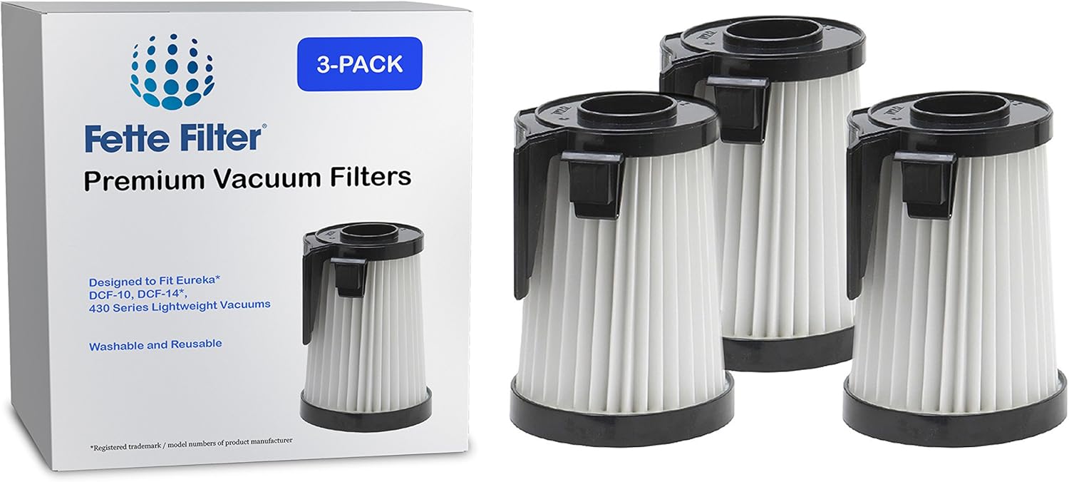 Fette Filter - Dust Cup Filter Compatible with Eureka DCF-10, DCF-14. Compare to Part # 62731, 62396. Pack of 3