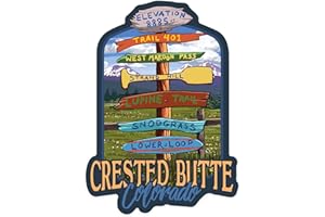 LANTERN PRESS Die Cut Sticker Crested Butte, Colorado, Destination Signpost, Contour Vinyl Sticker 3 to 6 inches, (Waterproof Decal for Cars, Water Bottles, Laptops, Coolers), Large