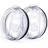 Prurex 2 Pack 20 oz Tumbler Lids,Replacement Spill Proof Splash Resistant Slider Mug Toppe for Yeti Ramble and More Coffee Mugs,Straw Friendly