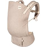 Baby Tula Linen Toddler Carrier 25-60 lbs, Adjustable Ergonomic Carrier w/Multiple Front & Back Carry Positions - Plant-Based Fabric - Supportive, Hypoallergenic, Breathable Design - Sand (Tan)