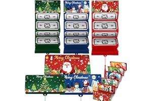 3pcs Christmas Money or Gift Card Holder with 10 Slots,Christmas Cash Gift Envelopes,Surprise DIY Xmas Gift Card Holder for S