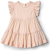 Amazon Essentials x Sofia Grainge Toddler and Baby Girls' Woven Ruffle Sleeve Dress