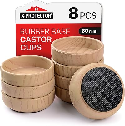 X-Protector Rubber Base Castor Cups Ø60mm 8 pcs Floor Protection