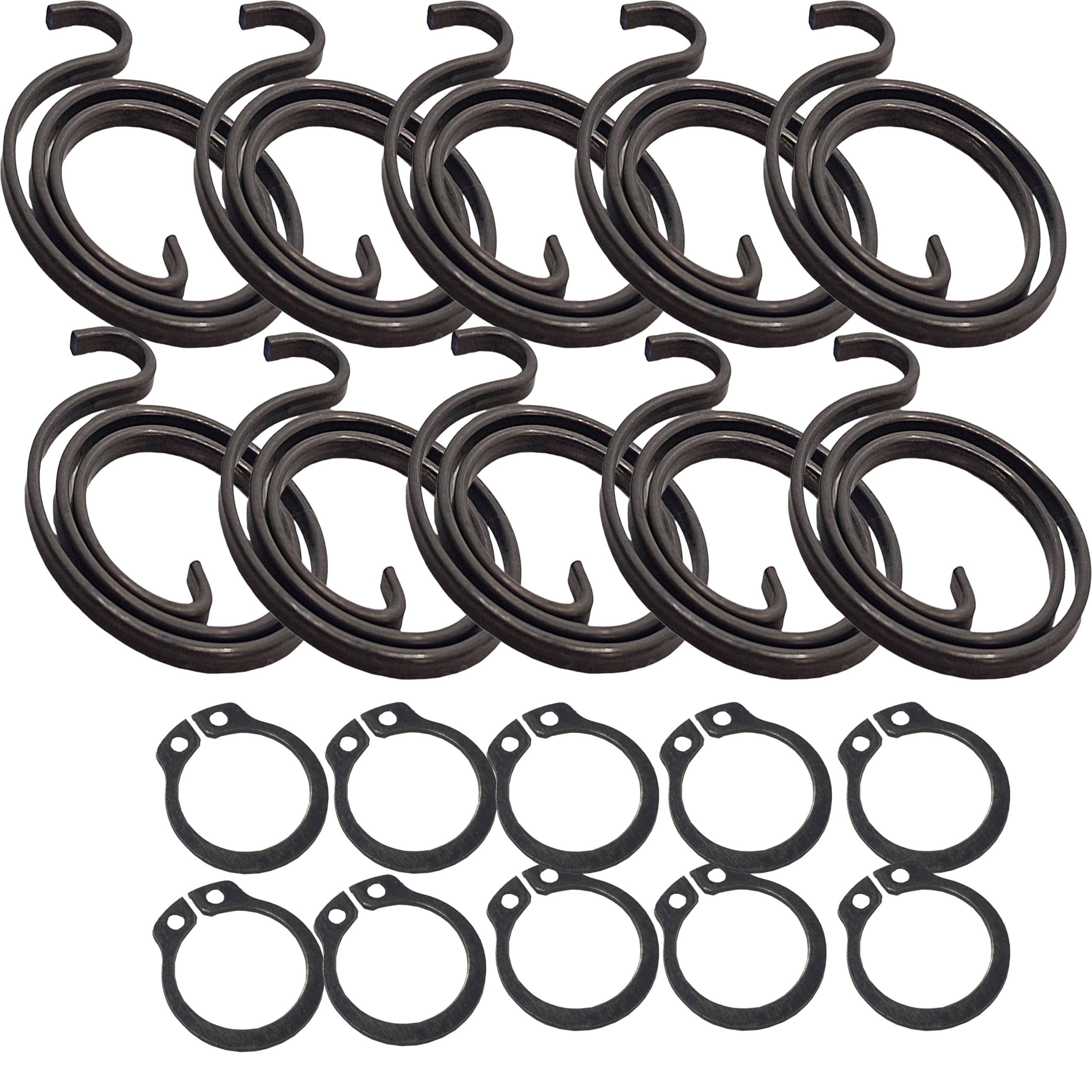 Universal Hardware Door Handle Spring Replacement Kit, 2.5 Turns Coil, 2mm Thick, with Circlips, Metal Repair Parts (10 Spring 10 circlip)