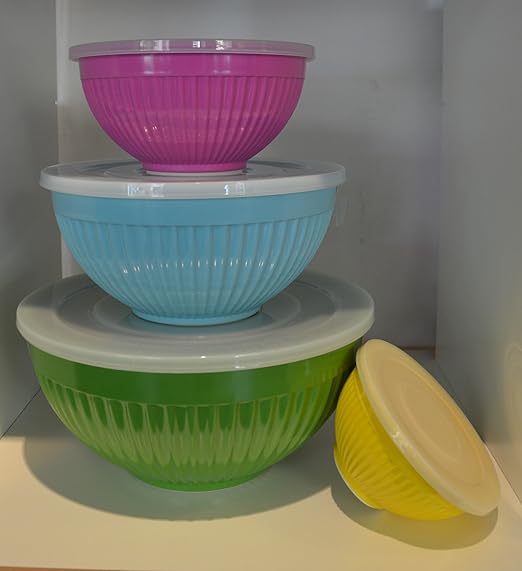 RICE Melamine Bowl Set of 4 in Assorted Colours and SizesMelamine
