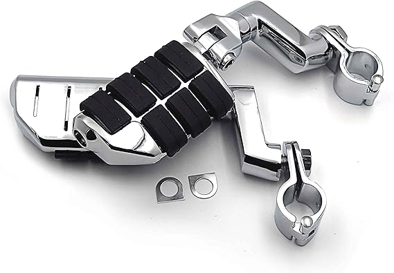 Chrome Bamboo 1/" 25mm Foot Peg Clamp For Honda GoldWing VTX1300 Shadow Valkyrie