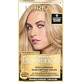 L'Oreal Paris Superior Preference Luminous Fade-Defying Permanent Hair Color, Hair Dye For Up to 9 Weeks of Radiance, Natural Blonde 9, 1 Hair Dye Kit