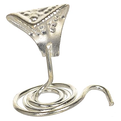 Kesar Zems Silver Naga (1.3 x 0.7 x 2.16 inch, Silver)