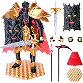 (Assembly Completed) Dummy 13 Titans Action Figure, 9 inches, Strong Magnetic Accessories, 8 in 1, 3D Printed Robot Multi-Jointed Movable, 9 inches Black Knight（Dark Gold）