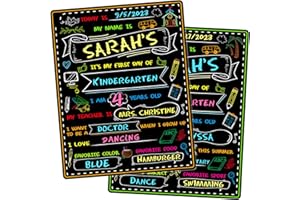 WEMEMORN First Day of School Sign - First Day of School Board - 12" X 10" Double-Sided Reusable, Wooden First & Last Day of School Chalkboard, Back to School Supplies for Preschool Kindergarten 1st Grade