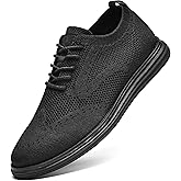 MUCHO MAHALO Bergamo Men's Tech Knit Oxford Dress Shoes - Lightweight and Breathable Office Sneakers, Slip-On Business Casual Shoes with Arch Support Footbed for Men