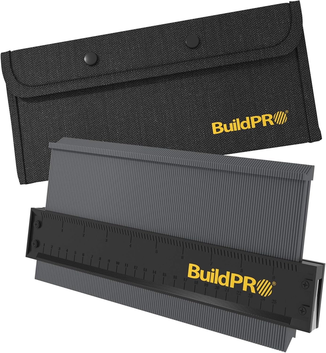 BuildPRO Contour Gauge 10” with Metal Lock, Precise Profile Duplicator Tool for Flooring Woodworking, Tile & Carpet