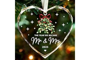THDZS Wedding Gifts, Mr and Mrs Gifts Ornament 2025,Bridal Shower Gifts,Wedding Gifts for Couples 2025, Just Married Gift for Newlywed Couple, Bride,Crystal Glass Ornament Mr and Mrs Gifts