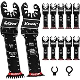 EZARC Oscillating Saw Blades - 10 PCS Extra-Long Reach Arc Edge Multitool with Japanese Teeth, CRV and Bi-Metal Clean Cut for
