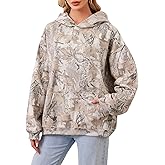 Anoumcy Camo Hoodie Womens Maple Leaf Fleece Hooded Sweatshirt Oversized Camouflage Hoodies For Women Trendy