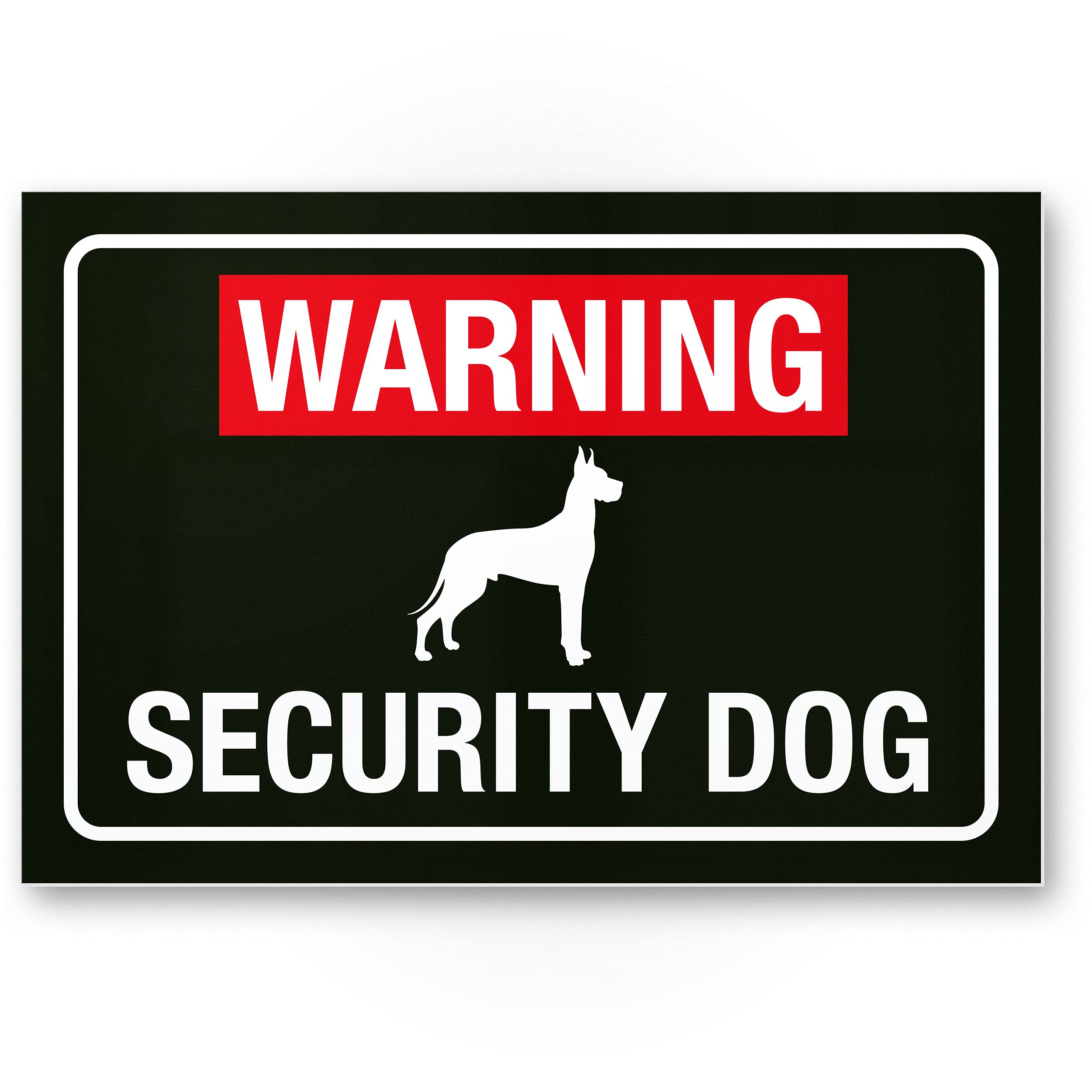 Warning Security Dog Plastic Sign, Safety Sign, Door Sign, Door Sign, Front Door, Warning Sign Deterrent, Security / Burglary Protection – Caution/Warning, Dog