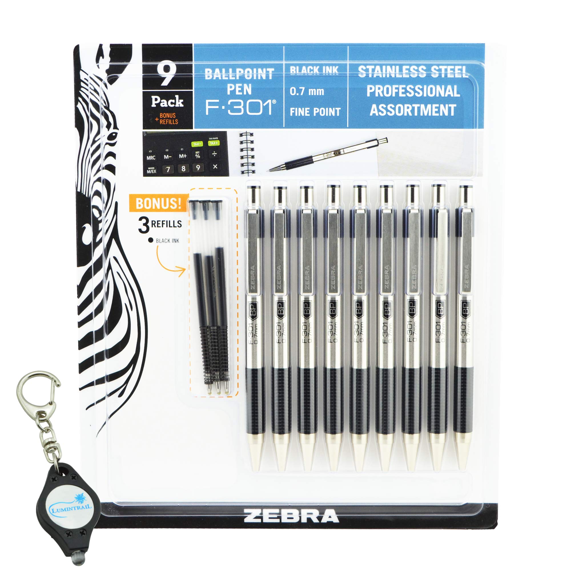 Mua Zebra F301 Ballpoint Retractable Pen, Fine Point, 0.7mm, 9 per