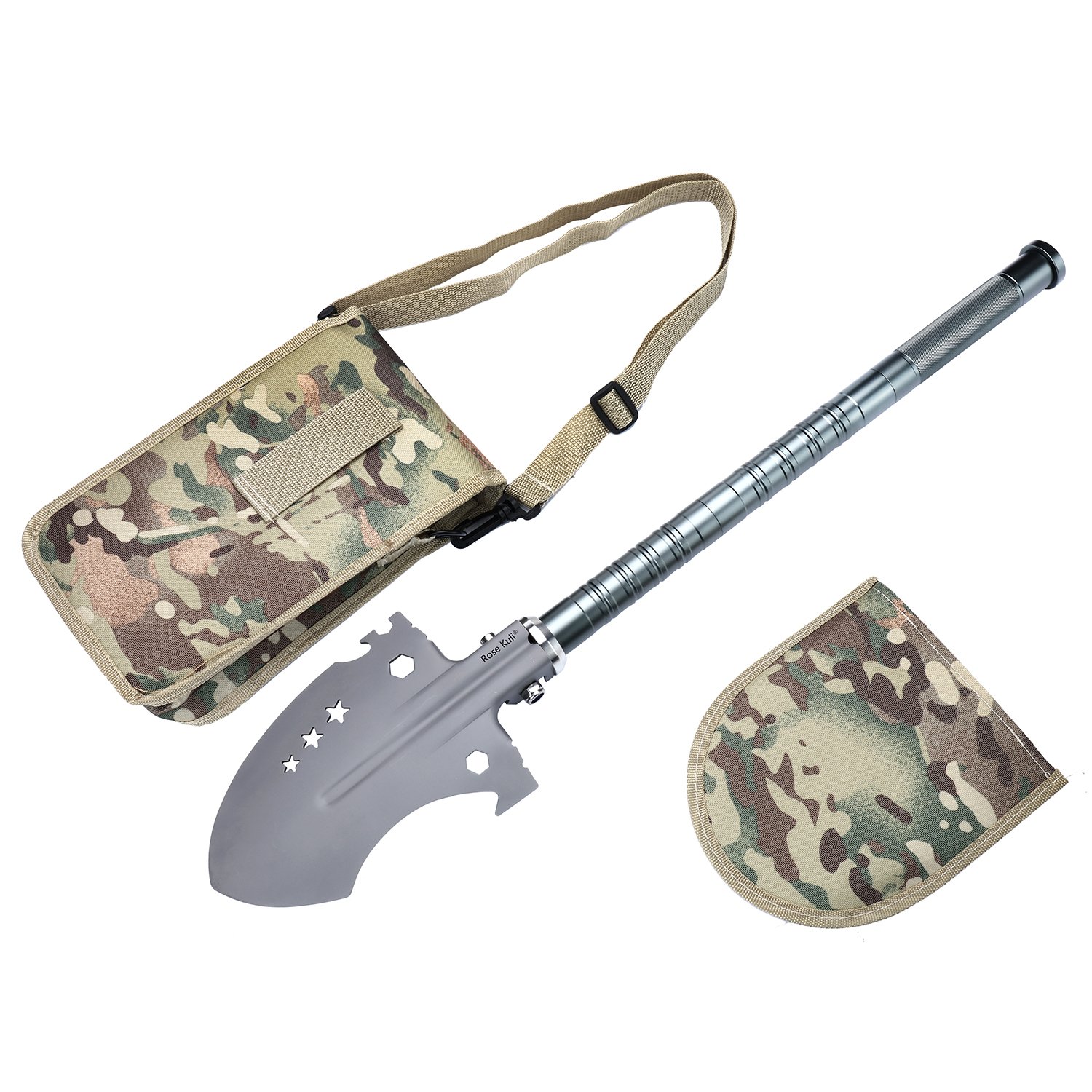 Rose Kuli Compact Military Folding Shovel, Portable Multitool, Tactical