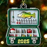 Fishing Ornaments for Christmas Tree - Unique Fisherman Gifts for Men, Cool Funny and Unique Fishing Gift for Men and Boys, Fisherman Gift 2D Flat Ornaments