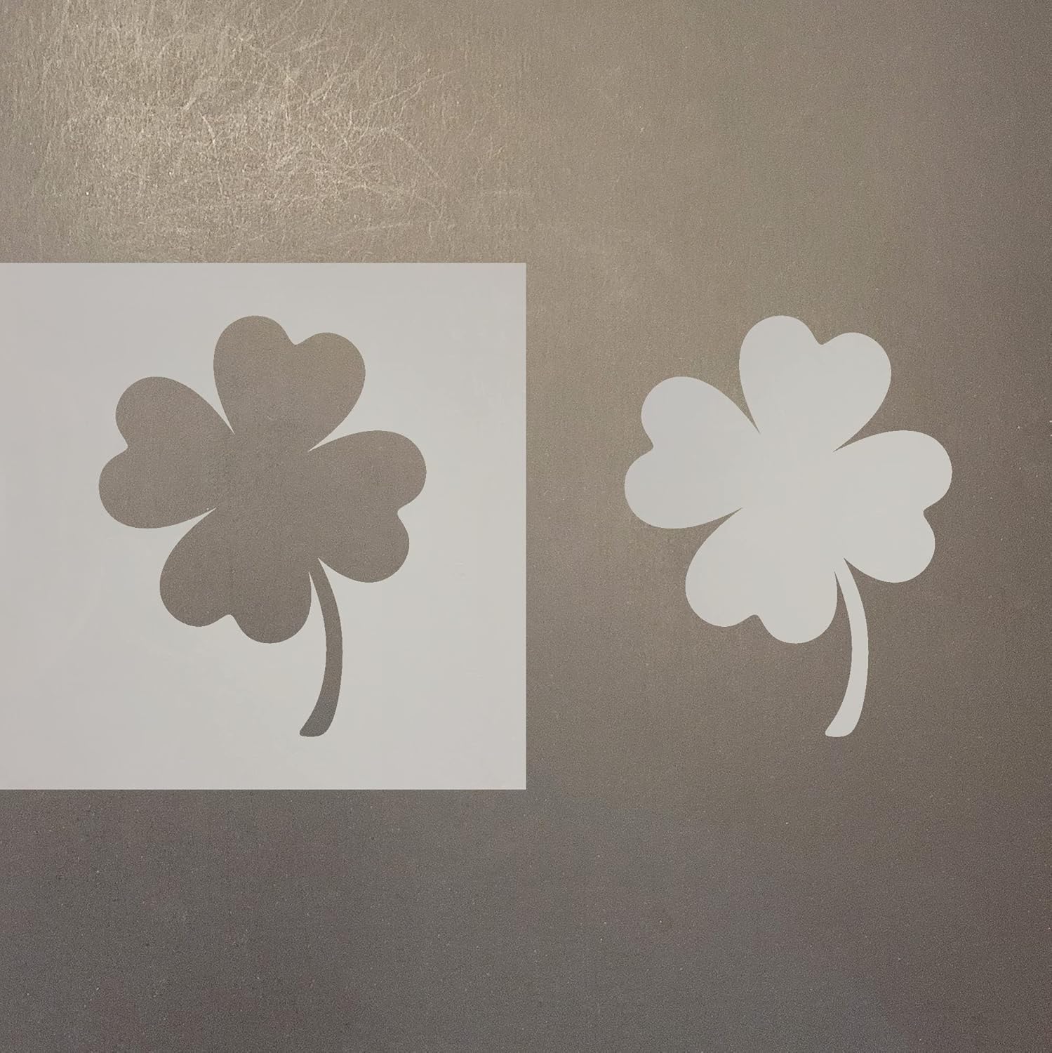 Mixed Media - Four Leaf Clover Reusable Mylar Stencil - Art Craft Supplies 4 Inch