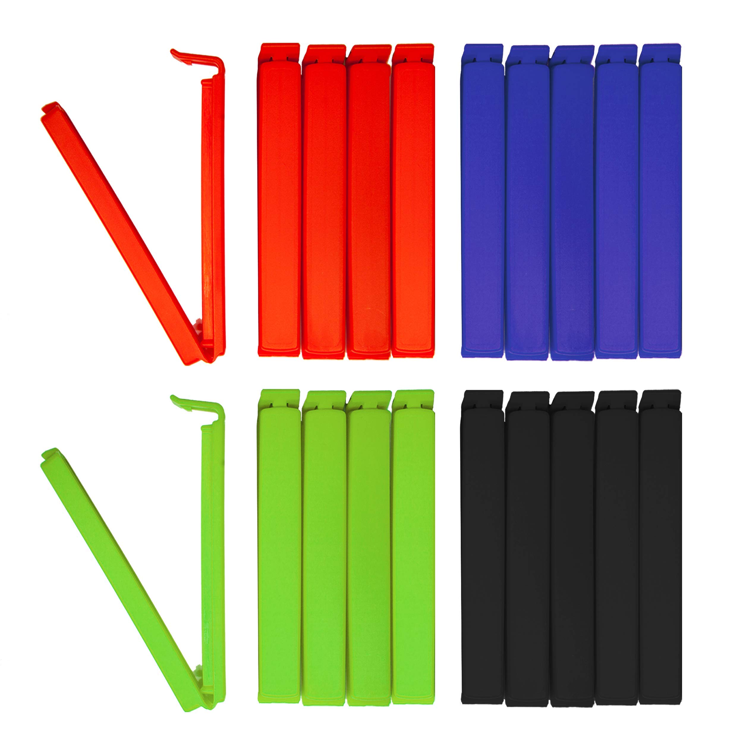 Unbekannt Unknown Colorado Bag Clips (Pack of 20) 20 Clips/Bag Clips/Clips / 5 Each in Red, Green, Blue and Black and 11 cm Length Cliptastisch Functional Quality