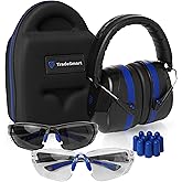 TradeSmart All-in-One Shooting Ear Protection - Comfort+ NRR 28 Earmuffs, Glasses & Earplugs + Carry Case