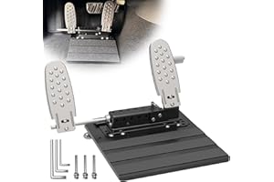 OCEANICECHO Portable Left Foot Accelerator Pedal for Disabled or Injured Drivers – Adjustable Gas Pedal with Quick Release & Footrest – All-Metal, Fits Most Vehicles (Deep Black)