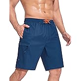 SILKWORLD Mens Swim Trunks Quick Dry Bathing Suit 9 Inch Swim Shorts with Mesh Lining and Zipper Cargo Pockets